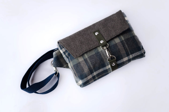 Green and Blue Plaid Medium Crossbody