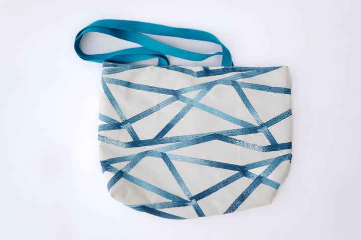 Turquoise Blue Patterned Tote