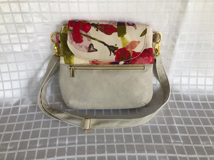 Faux Leather & Floral Crossbody