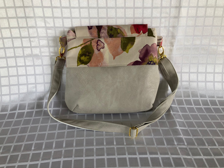 Faux Leather & Floral Crossbody