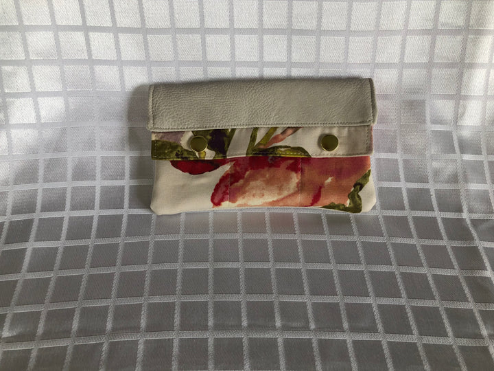 Faux Leather & Floral Wallet