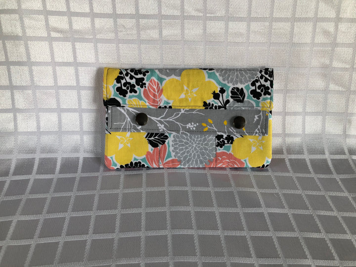 Yellow & Gray Floral Wallet