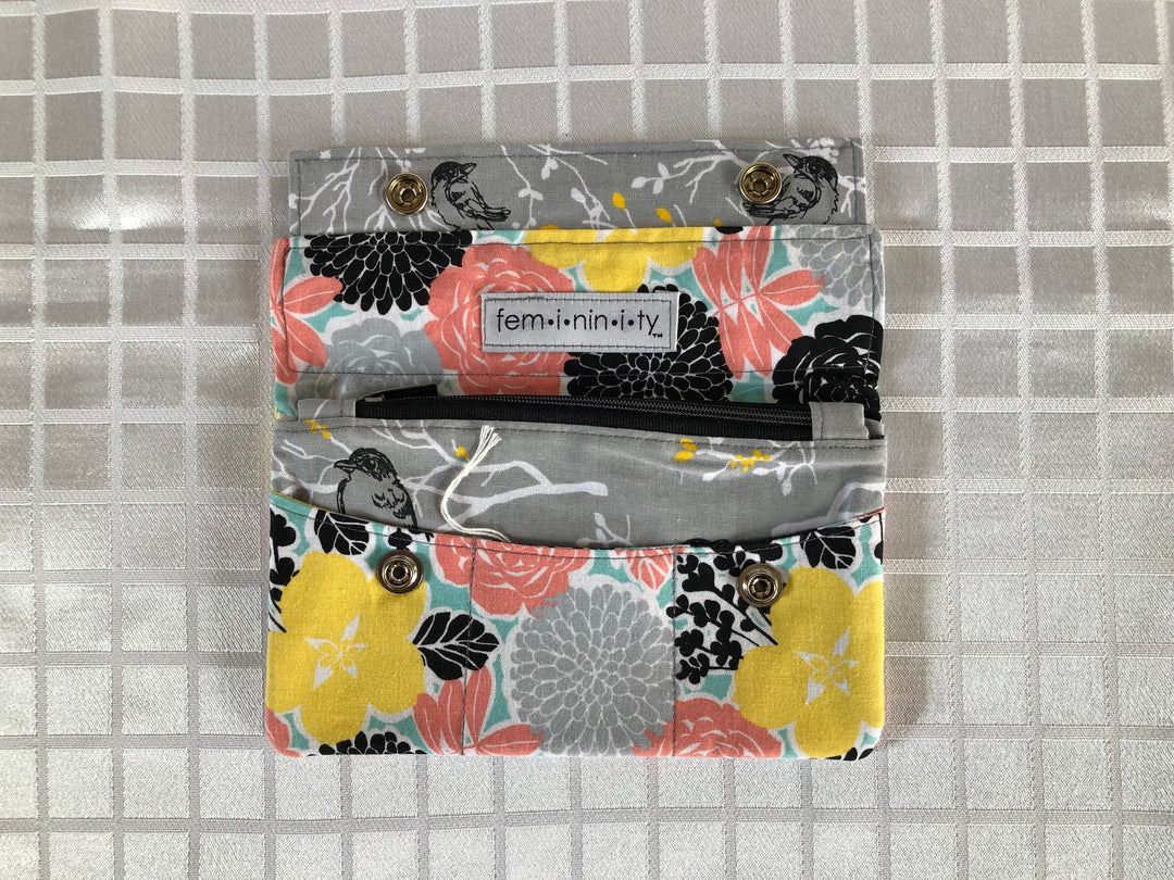 Yellow & Gray Floral Wallet