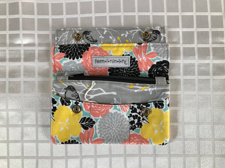 Yellow & Gray Floral Wallet