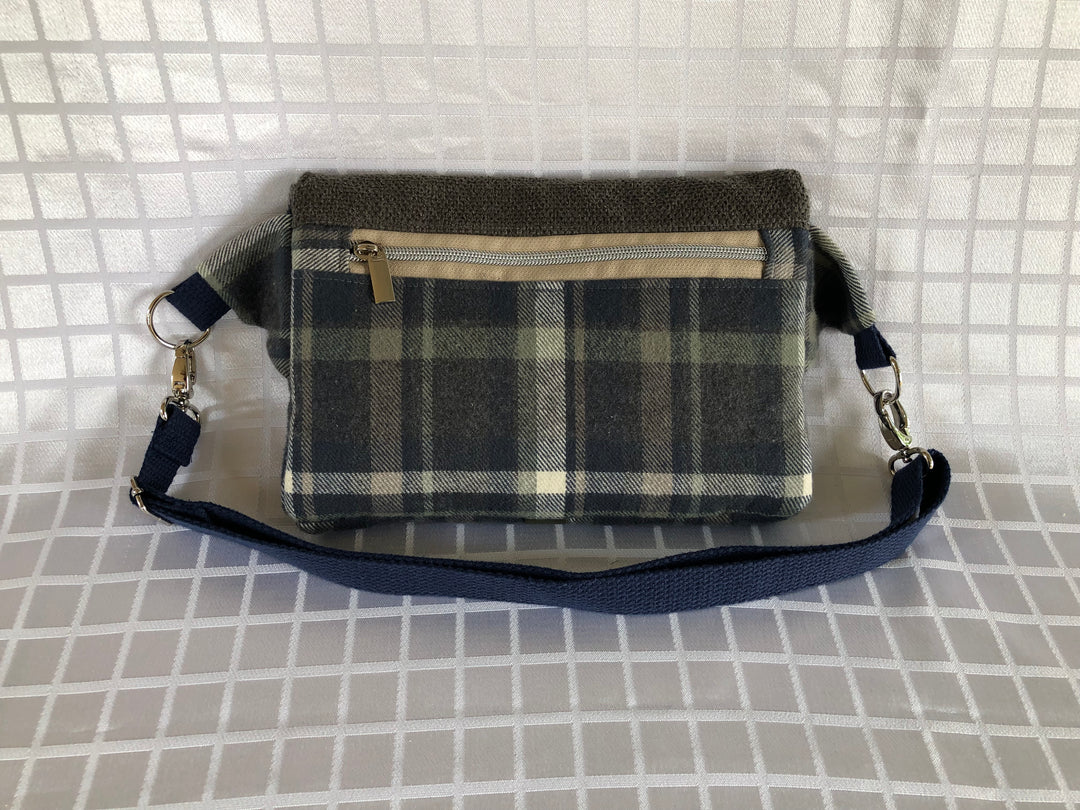 Green and Blue Plaid Medium Crossbody