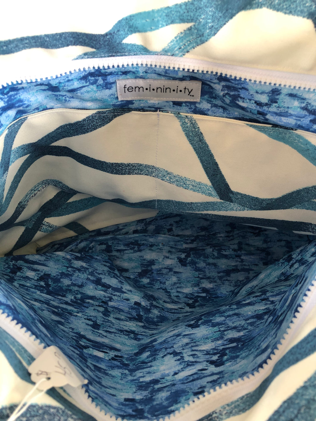 Turquoise Blue Patterned Tote