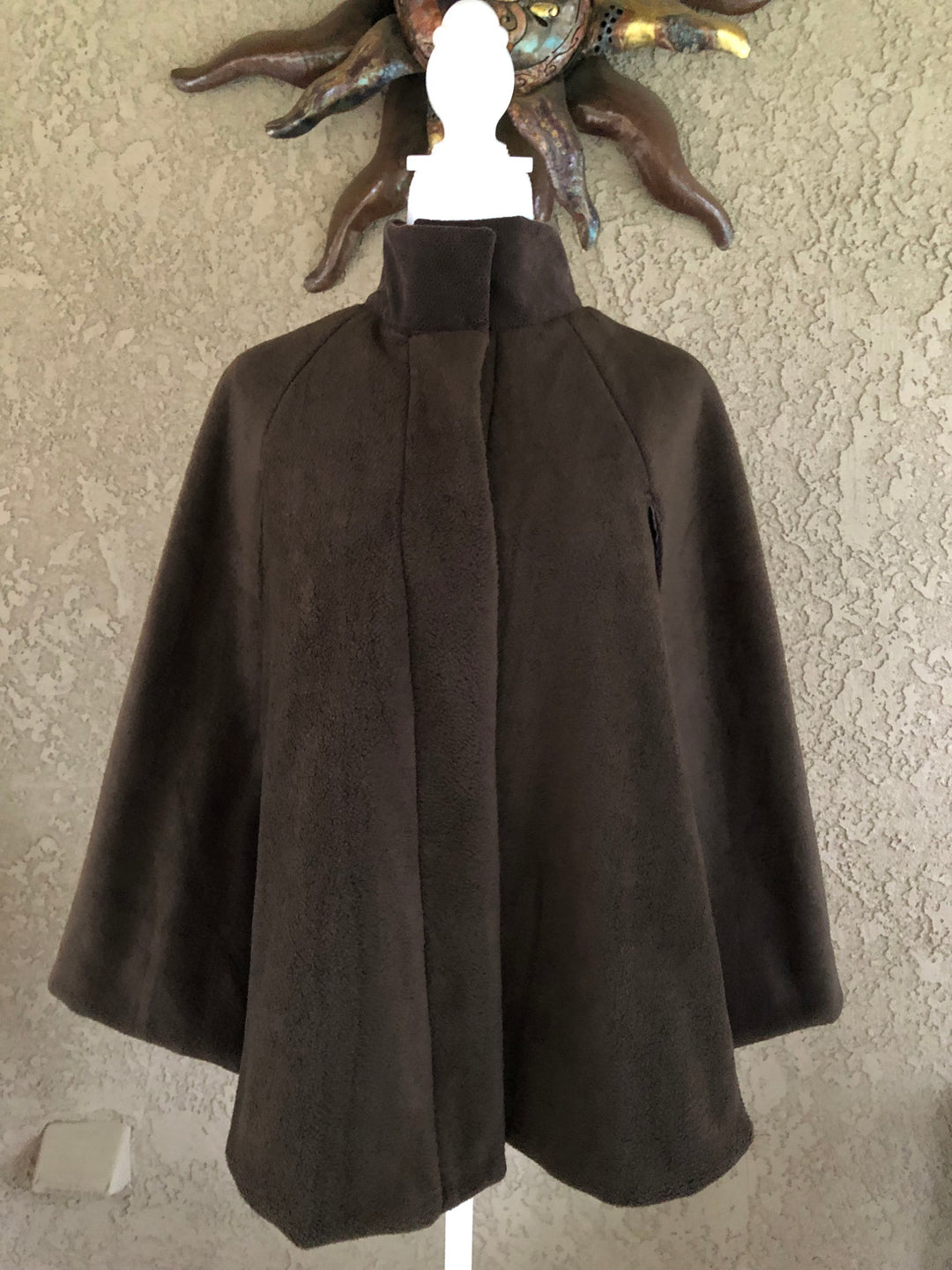 Brown Velvety Flannel Cape