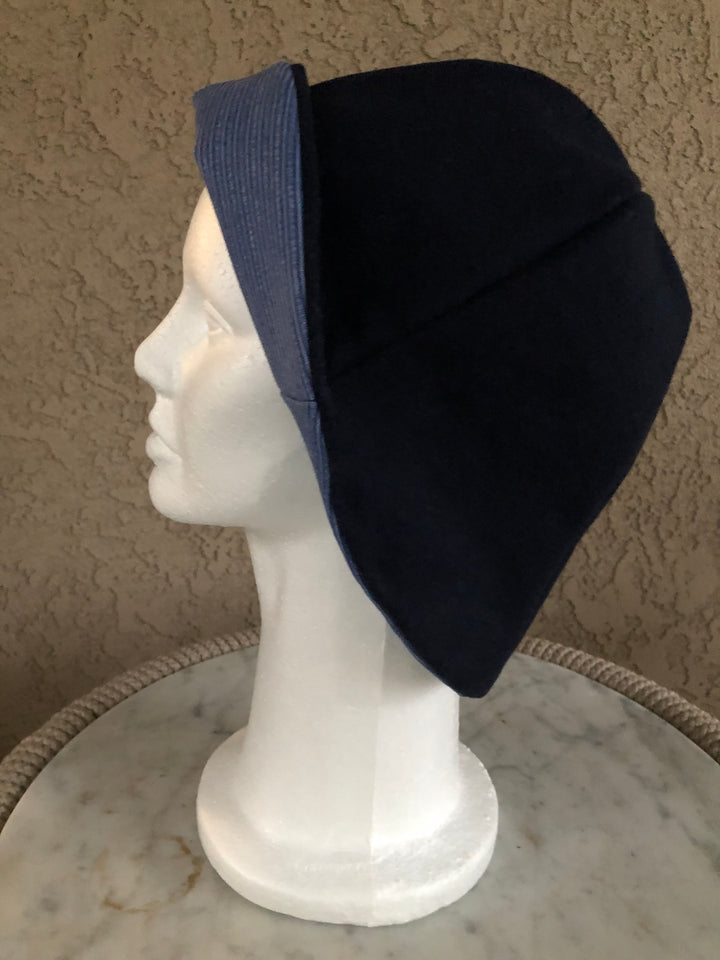 Bell Shaped Cloche Hat in Blue