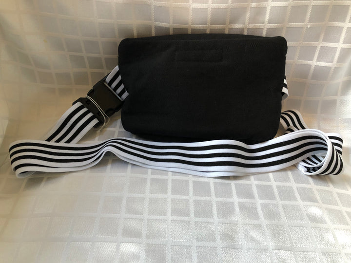 Black with Classic Striped Strap Crossbody