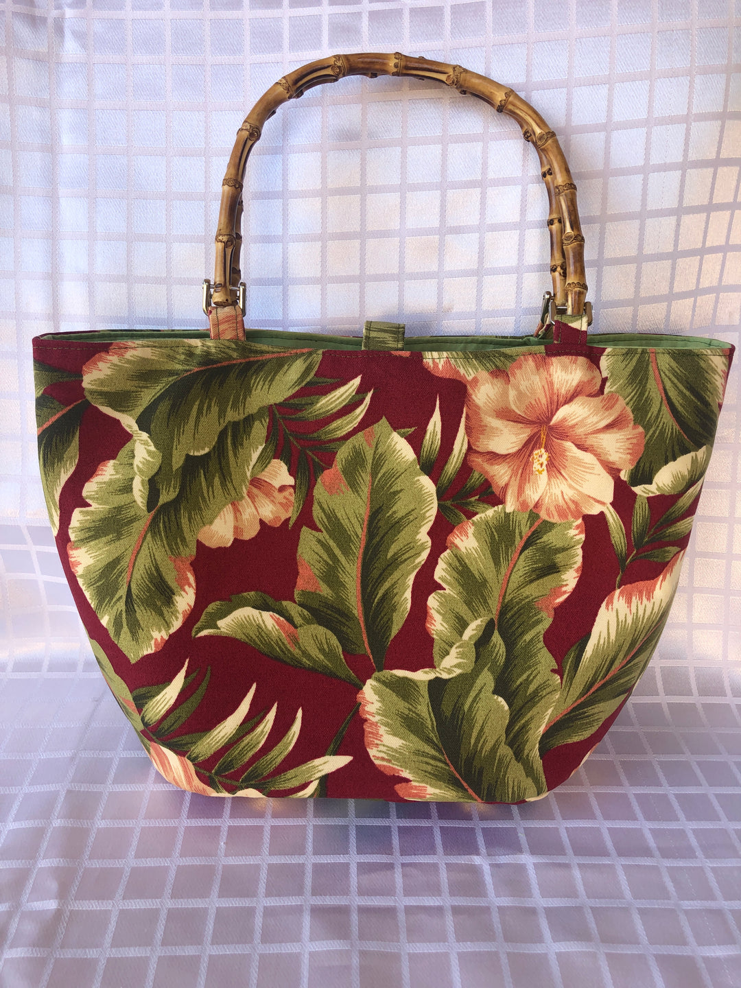 Hibiscus on Deep Pink Handbag/Tote