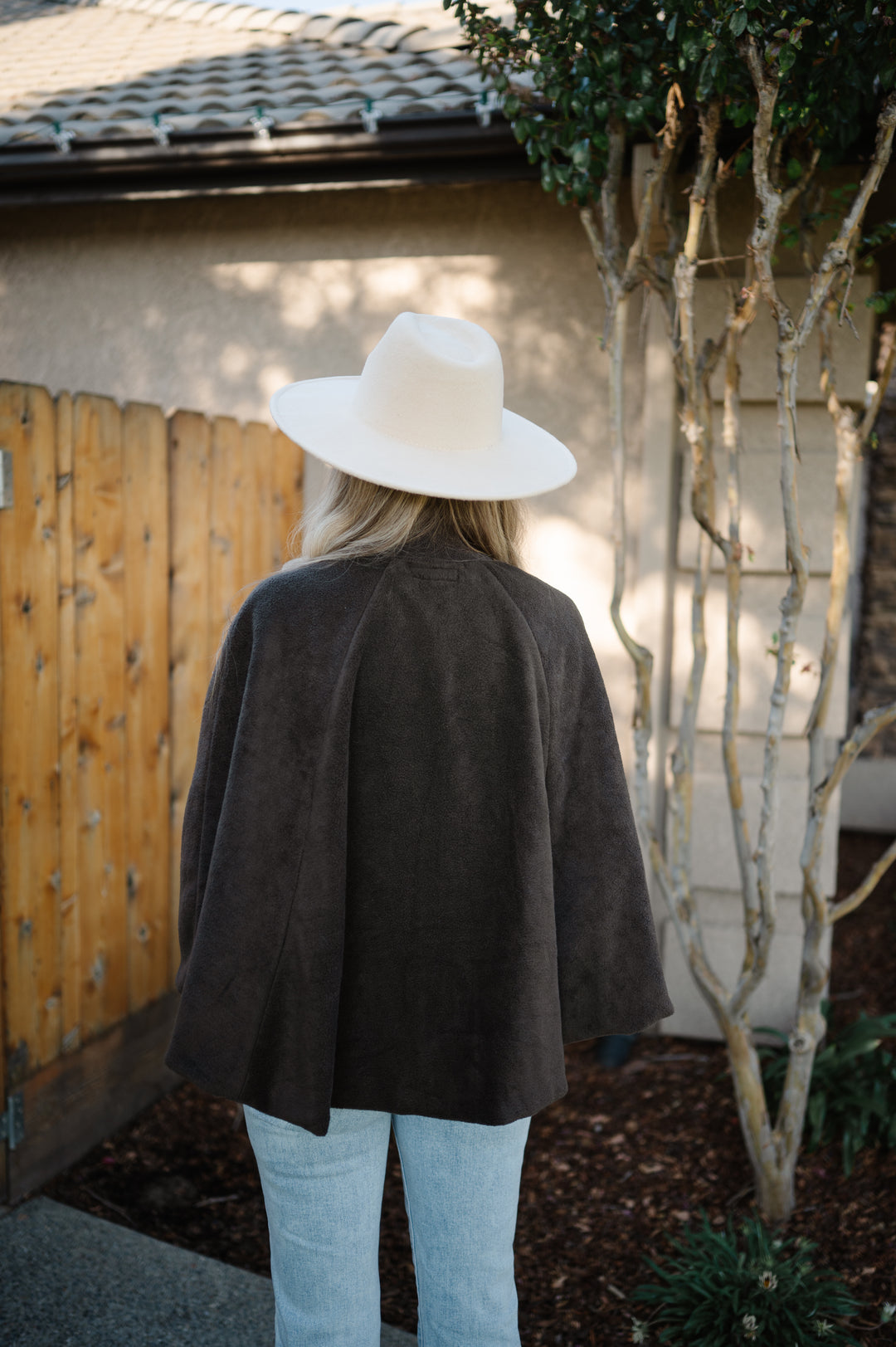 Brown Velvety Flannel Cape